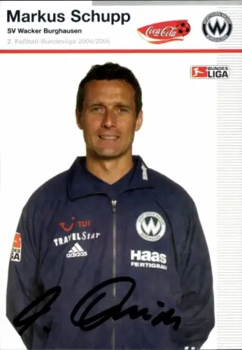 Autogrammkarte Cheftrainer Markus Schupp, SV Wacker Burghausen, Autogramm