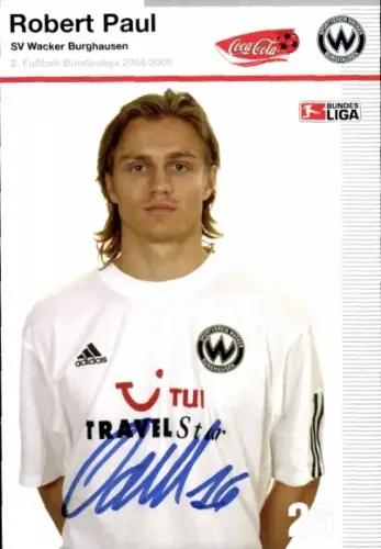 Autogrammkarte Fußballer Robert Paul, SV Wacker Burghausen, Autogramm