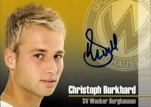 Autogrammkarte Fußballer Christoph Burkhard, SV Wacker Burghausen, Autogramm