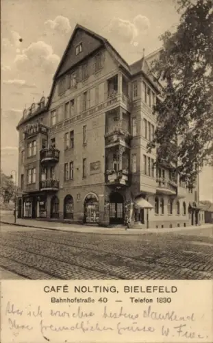 Ak Bielefeld in Nordrhein Westfalen, Cafe Nolting, Bahnhofstraße 40