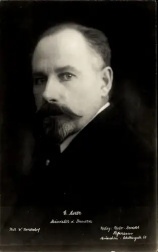 Ak Politiker Erhard Auer, Innenminister des Freistaats Bayern