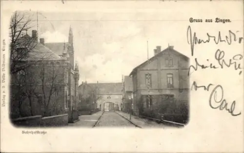 Ak Lingen im Emsland, Bahnhofstraße