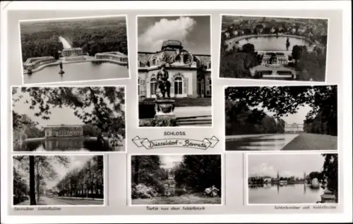 Ak Benrath Düsseldorf am Rhein, Schloss, Parkpartie, Benrather Schlossallee