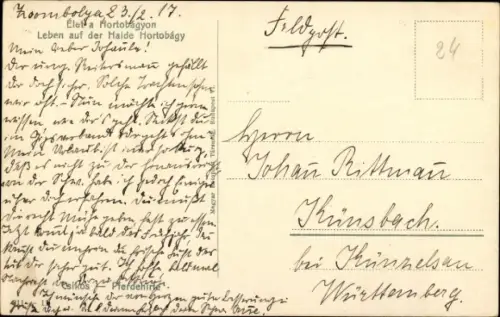 Ak Leben auf der Haide Hortobagy, Ungarische Tracht, Pferd