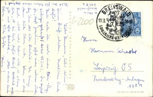 Ak Hansestadt Greifswald, Universität mit Nicolaikirche