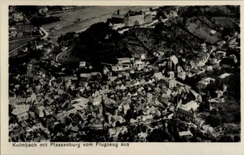 Ak Kulmbach in Oberfranken, Fliegeraufnahme, Plassenburg