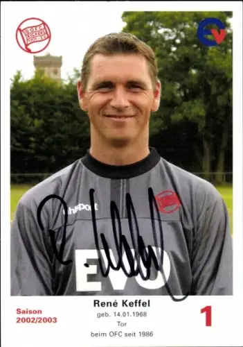 Autogrammkarte Fußballer René Keffel, Kickers Offenbach, Autogramm