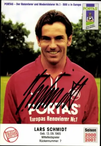 Autogrammkarte Fußballer Lars Schmidt, Kickers Offenbach, Autogramm