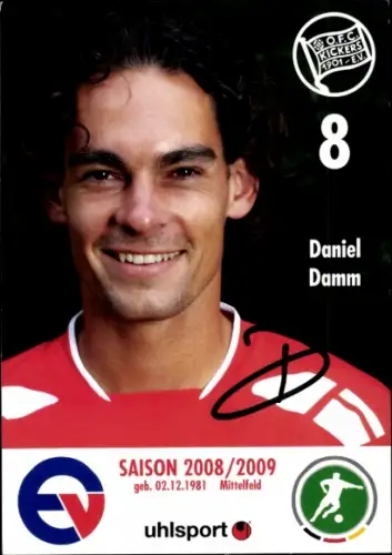 Autogrammkarte Fußballer Daniel Damm, Kickers Offenbach, Autogramm