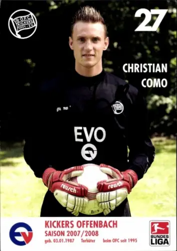 Autogrammkarte Fußballer Christian Como, Kickers Offenbach, Autogramm