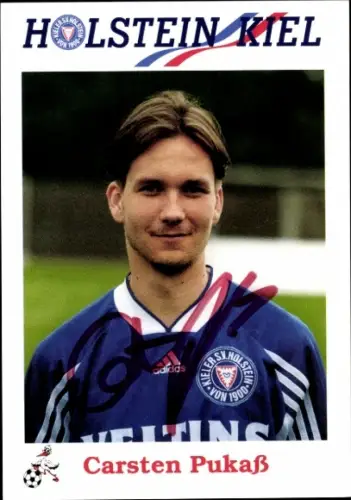 Autogrammkarte Fußballer Carsten Pukaß, Holstein Kiel, Autogramm