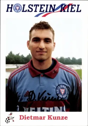Autogrammkarte Fußballer Dietmar Kunze, Holstein Kiel, Autogramm