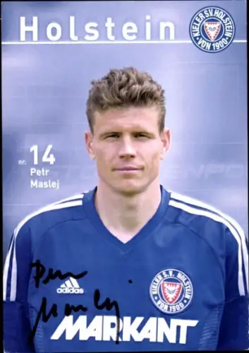 Autogrammkarte Fußballer Petr Maslej, Holstein Kiel, Autogramm