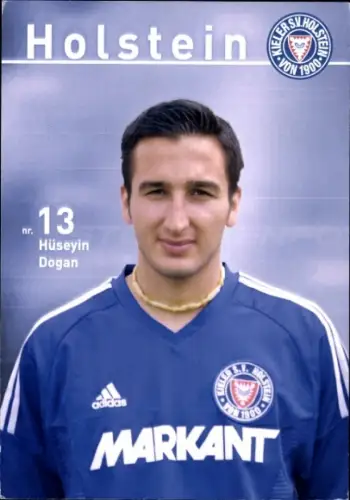 Autogrammkarte Fußballer Hüseyin Dogan, Holstein Kiel, Autogramm