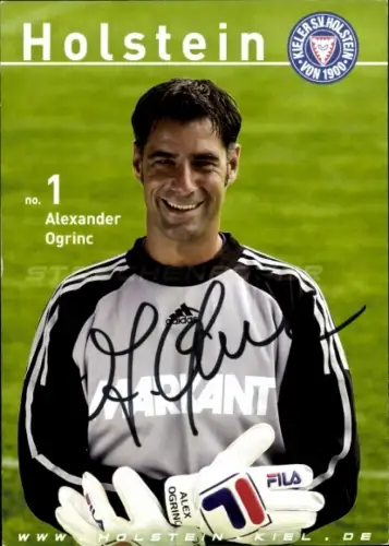 Autogrammkarte Fußballer Alexander Ogrinc, Holstein Kiel, Autogramm