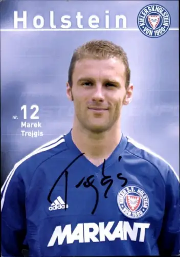 Autogrammkarte Fußballer Marek Trejgis, Holstein Kiel, Autogramm