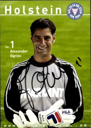 Autogrammkarte Fußballer Alexander Ogrinc, Holstein Kiel, Autogramm