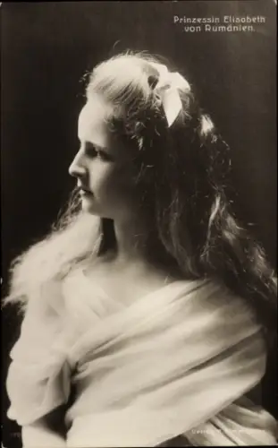Ak Prinzessin Elisabeth von Rumänien, Portrait, Profil von links