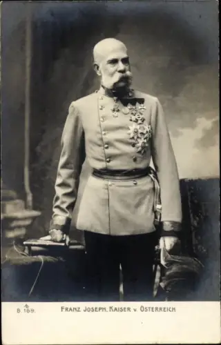 Ak Kaiser Franz Joseph I., Portrait, Uniform, Orden