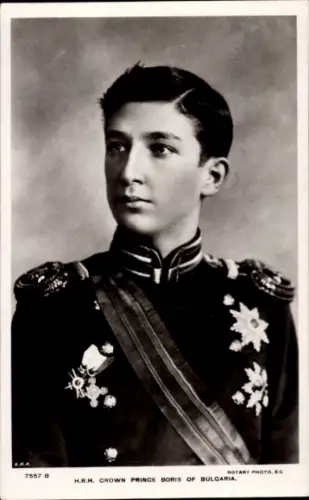 Ak Kronprinz Boris von Bulgarien, Portrait in Uniform