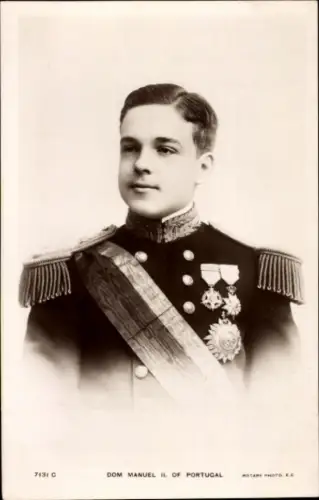 Ak König Manuel II. von Portugal, Portrait