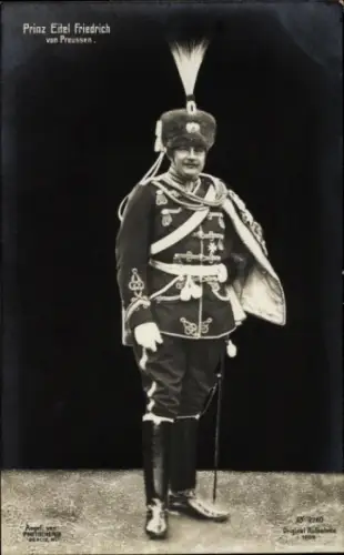 Ak Eitel Friedrich Prinz von Preußen, Portrait in Husarenuniform