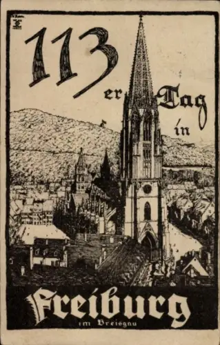Ak Freiburg im Breisgau, 113er Tag, Kirche