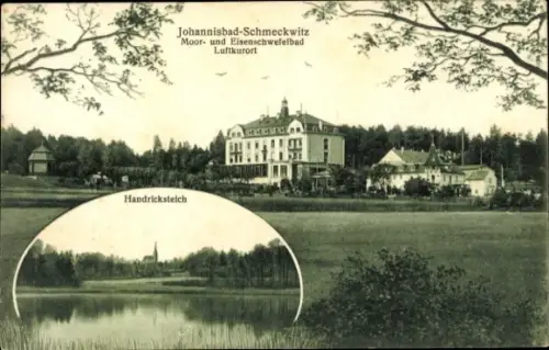 Ak Schmeckwitz Räckelwitz Sachsen, Johannisbad, Bes. Dr. Rachel, Handricksteich
