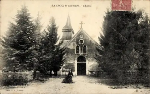 CPA La Croix St Leufroy Eure, Église