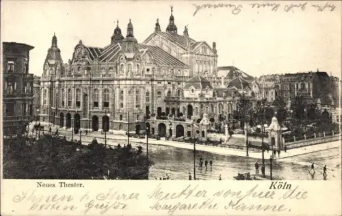 Ak Köln am Rhein, Neues Theater,  Architektur, Straßenszene, 
