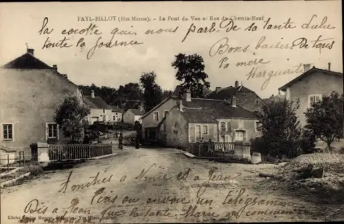 CPA Fayl Billot Haute Marne, Le Pont du Vau et Rue du Chemin-Neuf