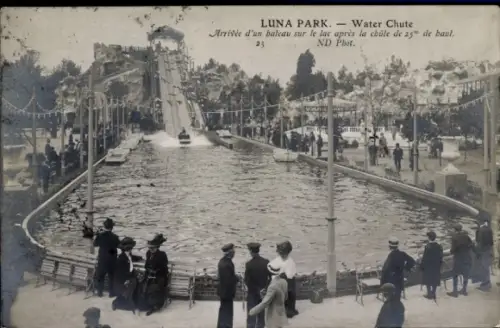 Ak Paris XVI. Passy, Luna Park, Wasserrutsche