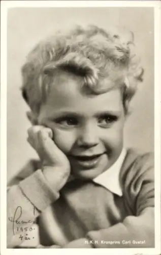 Ak Kronprinz Carl Gustaf, Portrait 1950