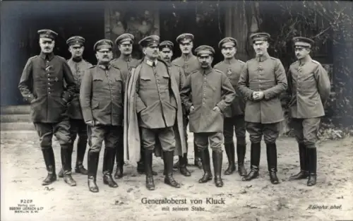 Ak Generalobert Alexander von Kluck mit seinem Stab, Uniformen, Liersch 7207