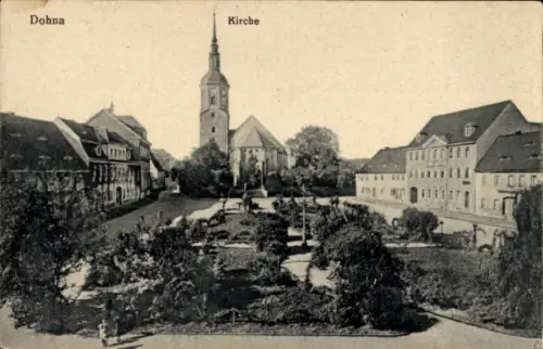 Ak Dohna in Sachsen, Kirche, Platz