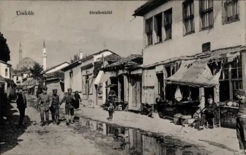 Ak Skopje Üsküb Mazedonien, Straßenansicht