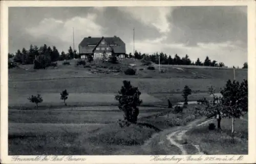 Ak Zieleniec Grunwald Duszniki Zdrój Bad Reinerz Schlesien, Hindenburg-Baude