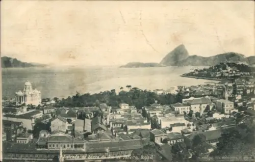Ak Rio de Janeiro Brasilien, Blick auf Rio de Janeiro, Guanabara-Bucht, Berge, Stadtansicht