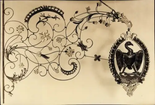 Ak Ermatingen Kanton Thurgau, Adler, florale Verzierungen, Wappen mit Adler, Schriftzug Allbier