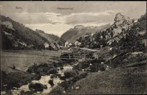 Ak Kirn an der Nahe, Landschaft mit Hügeln, Häusern, Fluss, Hahnenbachtal, Kirn