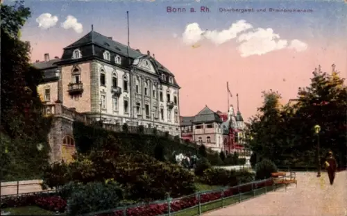 Ak Bonn am Rhein, Bonn a. Rh., Oberbergamt, Rheinpromenade