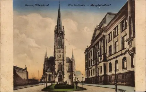 Ak Neuss am Rhein,  Rheinland, Marienkirche, Haupt-Bollamt