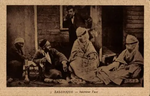 Ak Saloniki Thessaloniki Griechenland, Volkstypen, Inneres türkisches Haus