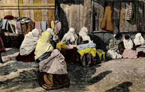 Ak Thessaloniki Griechenland, Femmes Musulmanes au Marché