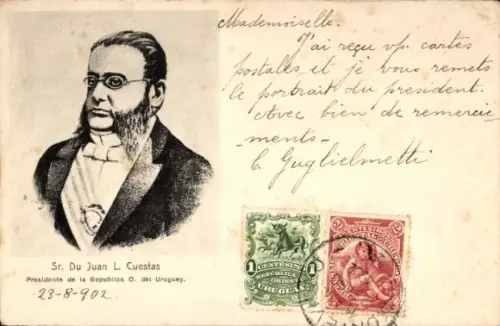 Ak Sr. Juan Lindolfo Cuestas, Presidente de la Republica Uruguay