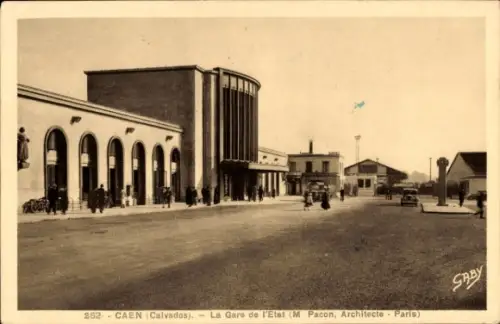Ak Caen Calvados, Bahnhof