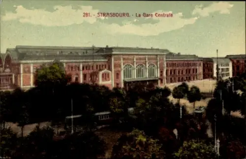 Ak Strasbourg Straßburg Elsass Bas Rhin, Hauptbahnhof