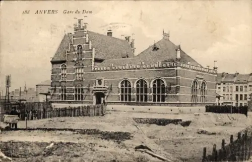 CPA Anvers Anvers Flandre, Gare du Dam