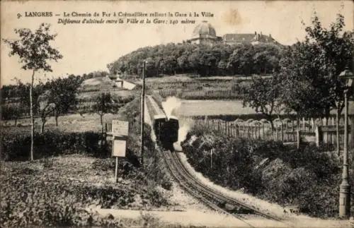 Ak Langres Haute Marne, Zahnradbahn in Fahrt