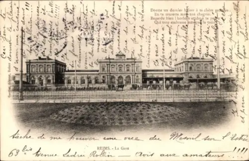 Ak Reims Marne, Bahnhof